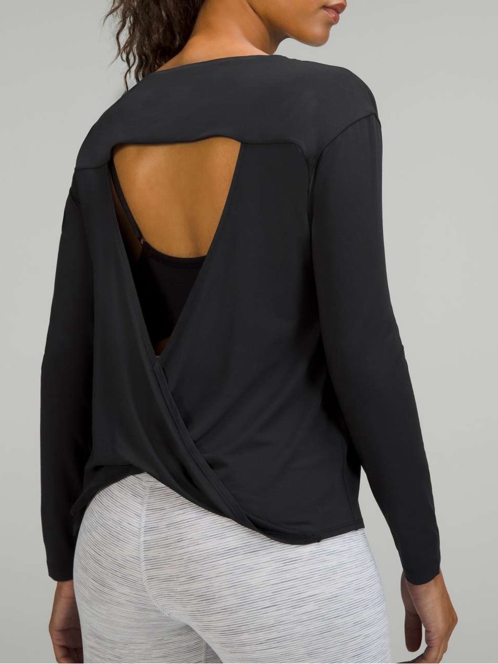 Lululemon Modal-Blend Open-Back Long Sleeve Shirt - Black